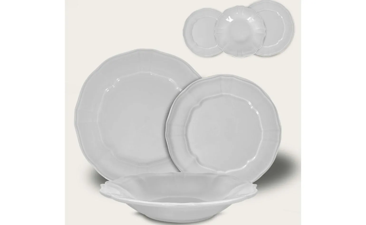 Abert Baroque piatto fondo bianco Ø27 cm