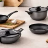 Accademia Mugnano Fortezza tegame antiaderente con coperchio, 24 cm