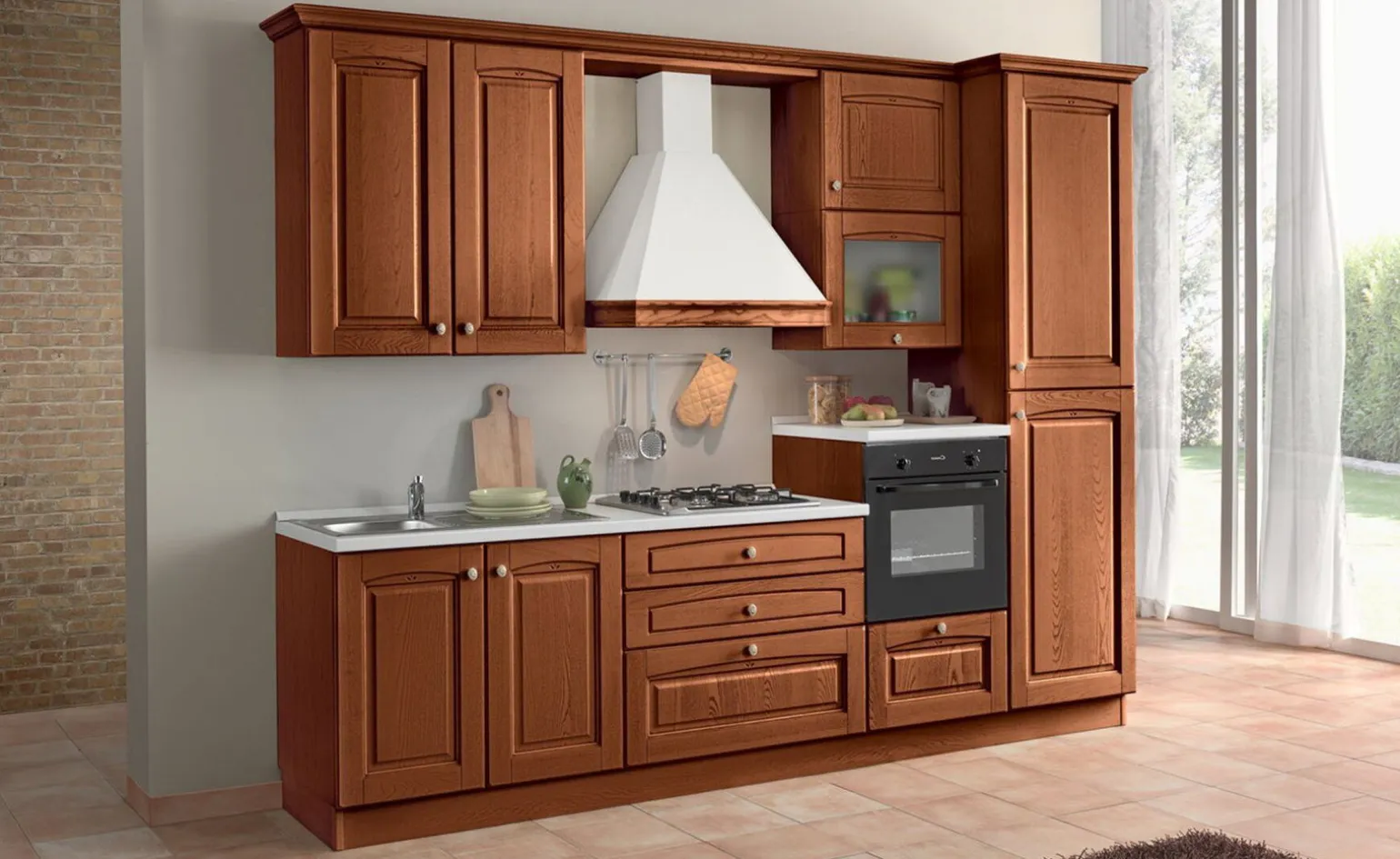 Adele cucina 308 cm colore noce