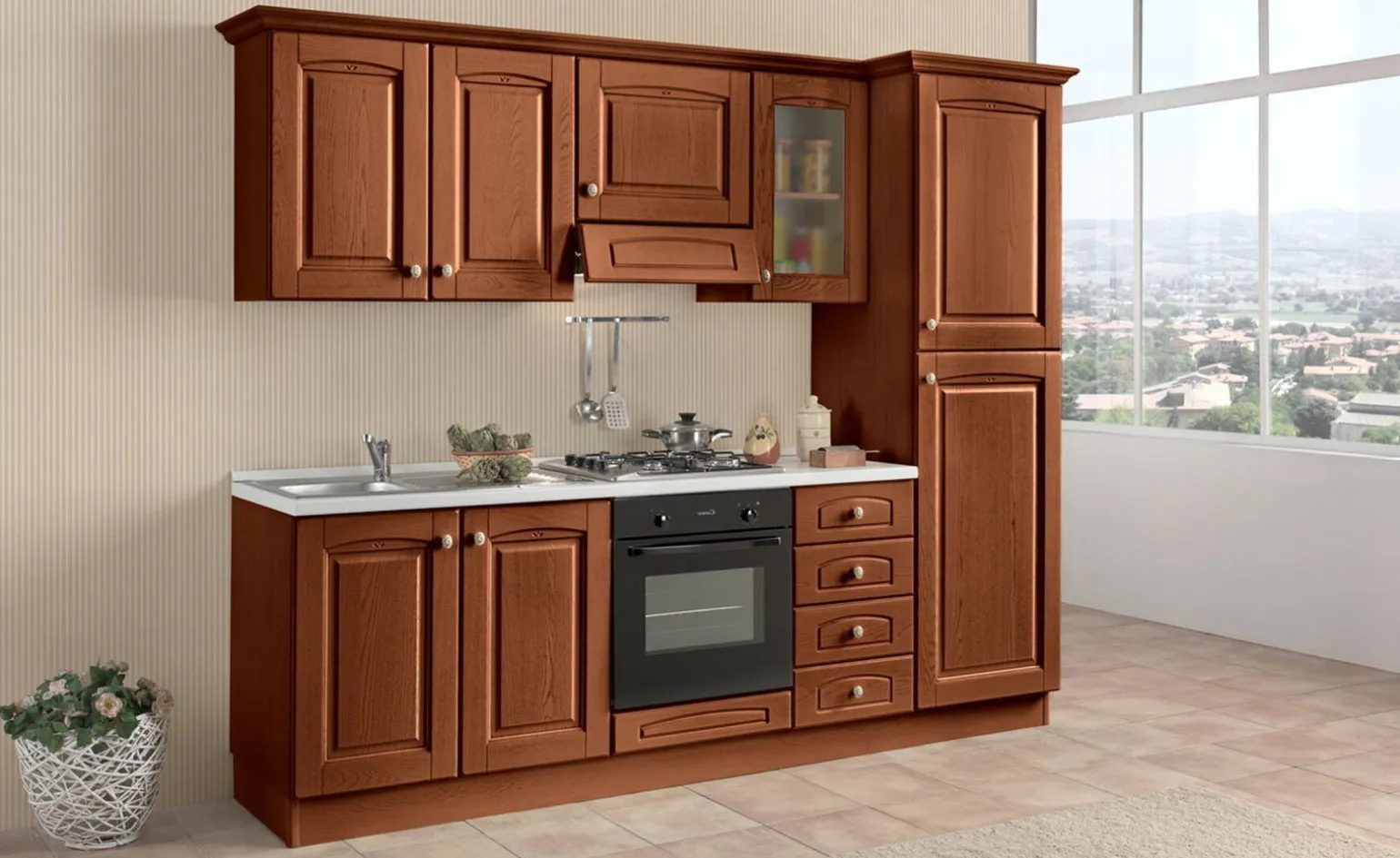 Adele cucina 263 cm colore noce