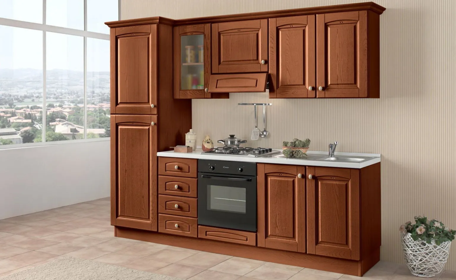 Adele cucina 263 cm colore noce