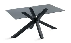 Adone tavolo nero/vetro fume' L160 cm