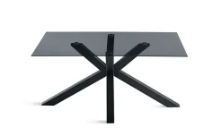 Adone tavolo nero/vetro fume' L160 cm