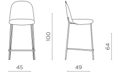 Aida sgabello colore grigio scuro