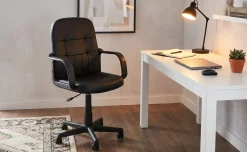 Aldo4 poltrona ufficio in similpelle nera