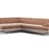 Alice divano angolare cipria con scocche beige