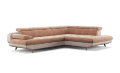 Alice divano angolare cipria con scocche beige