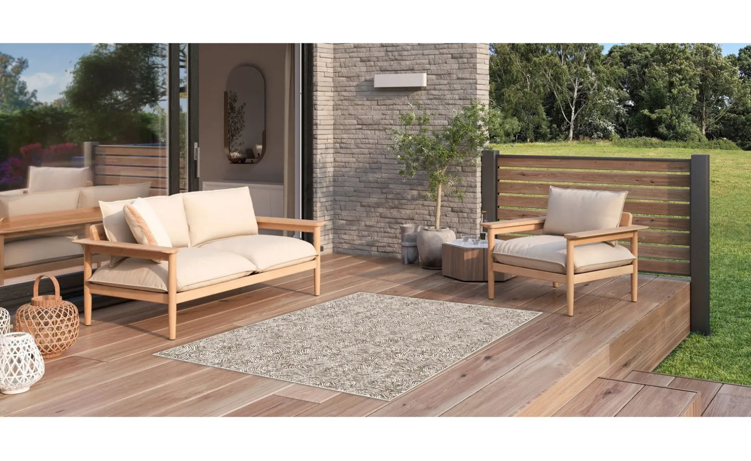 Aloa tappeto tortora foliage 160x230 cm