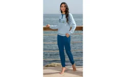 ALV by Alviero Martini Pigiama donna in jersey blu, taglie assortite