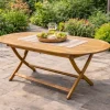 Amalfi tavolo pieghevole in legno di acacia 160x85 cm