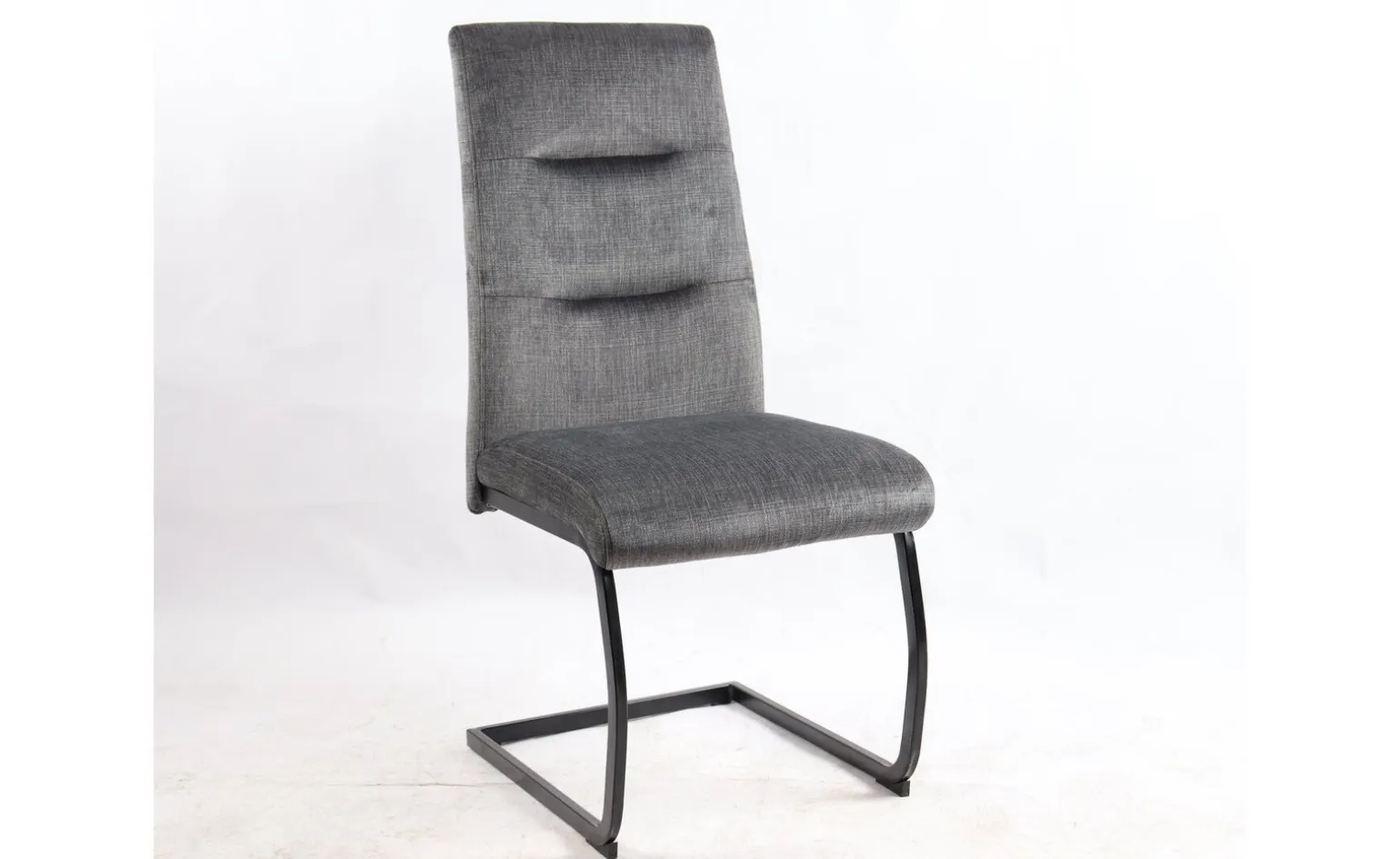 Amy sedia in tessuto grigio scuro