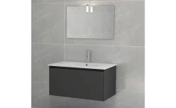 Aria mobile bagno grigio scuro L78 cm con specchio
