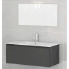 Aria mobile bagno grigio scuro L98 cm con specchio