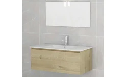 Aria mobile bagno rovere chiaro L98 cm con specchio
