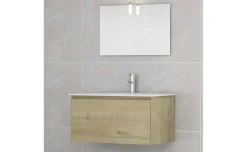 Aria mobile bagno rovere L78 cm con specchio