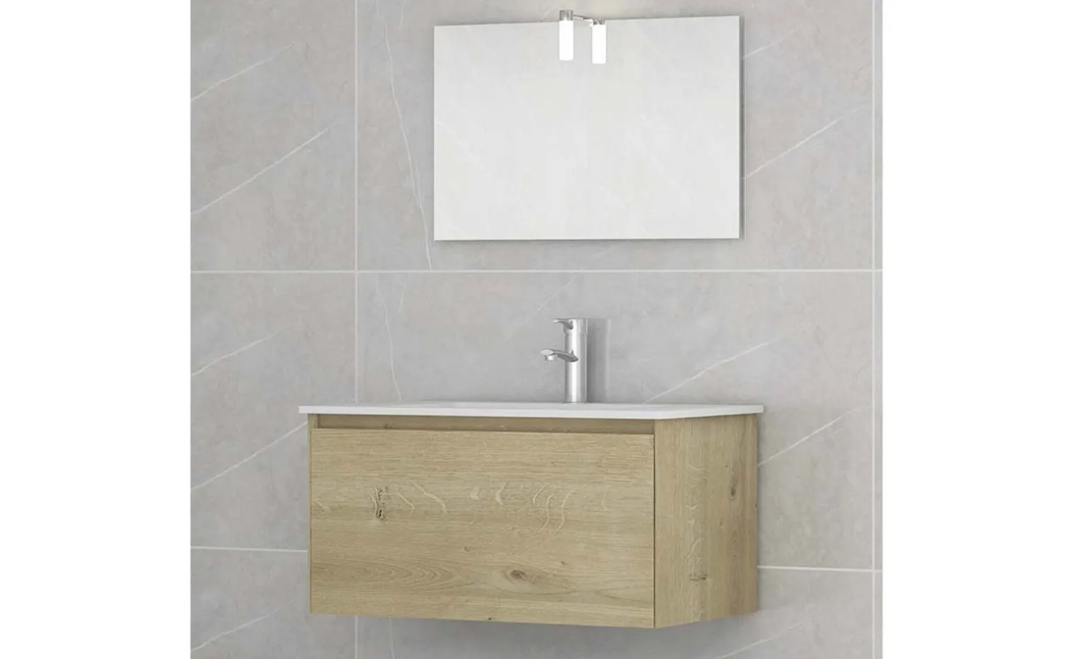 Aria mobile bagno rovere L78 cm con specchio