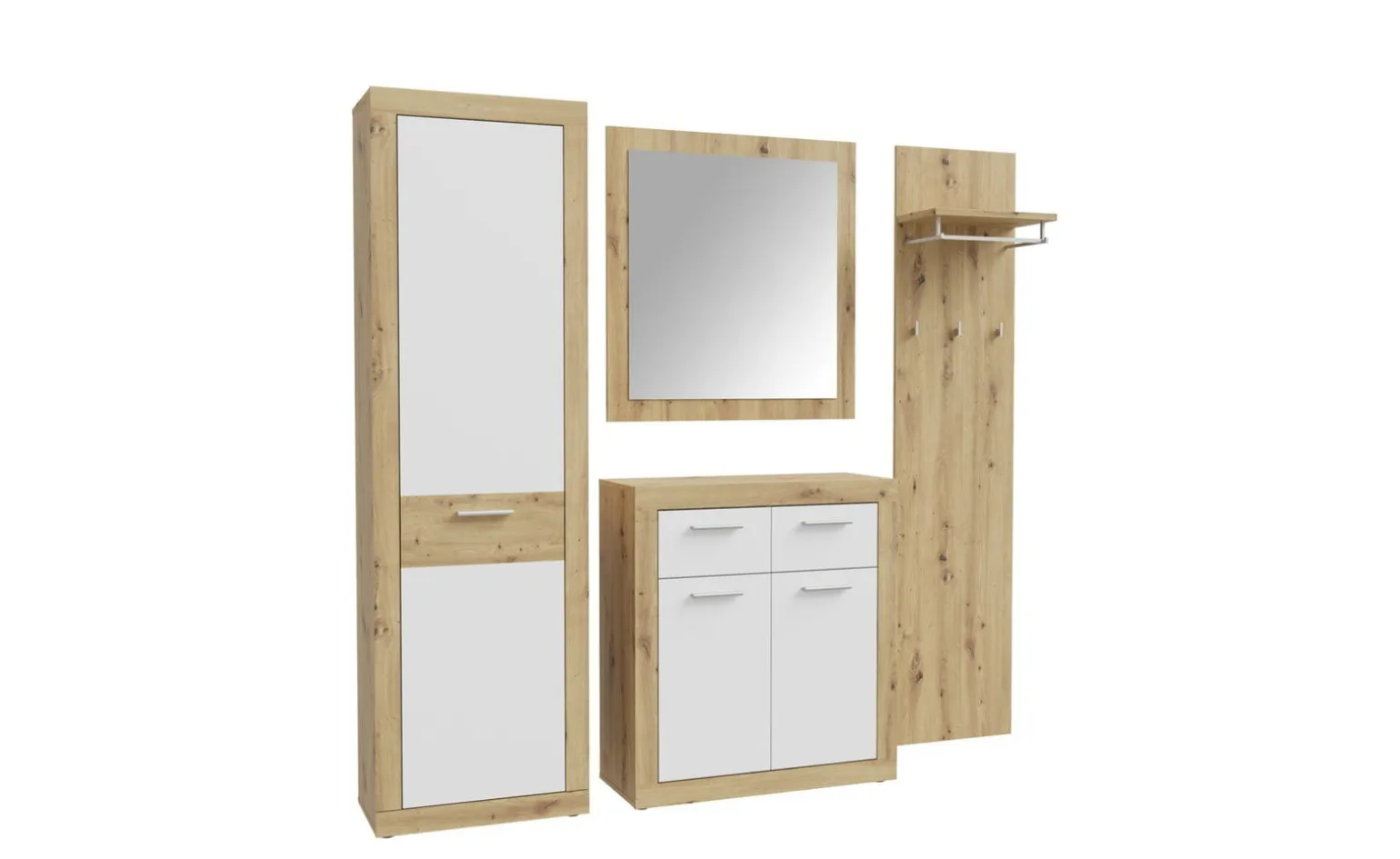 Asti armadio 1 anta, rovere artisan e bianco opaco