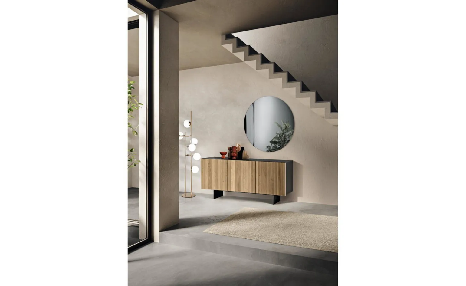 Aston madia 3 ante colore antracite e rovere chiaro