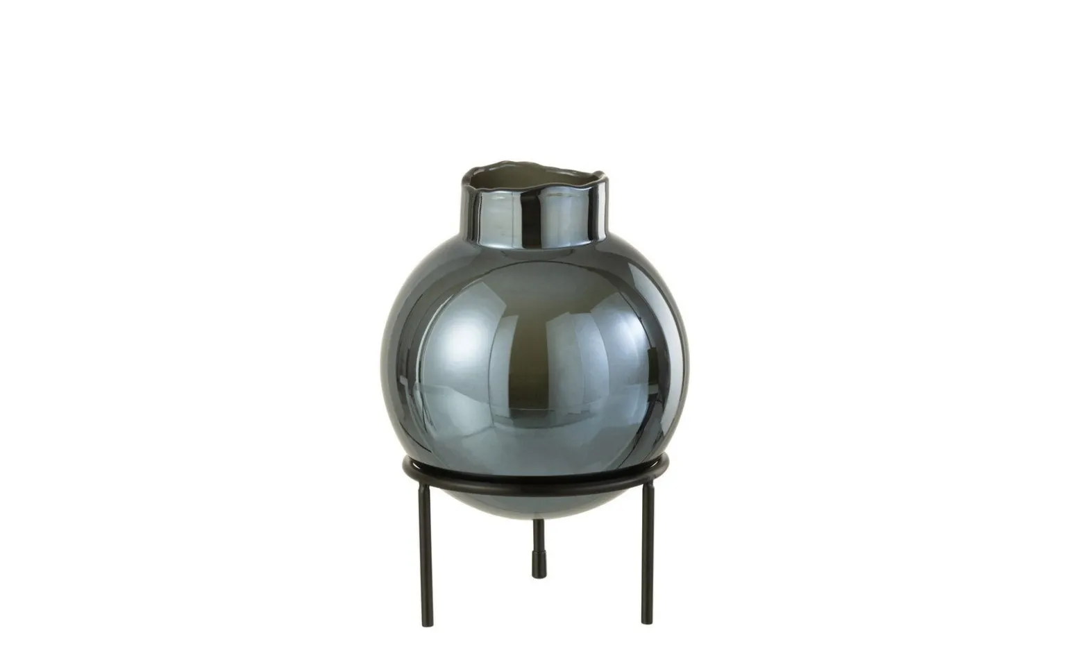 Ball vaso in metallo blu e nero