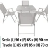 Baltic Set tavolo quadrato e 4 sedie, grigio