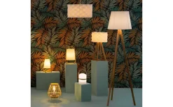 Bamboo abatjour 1 luce bianca Ø21 cm
