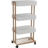 Bamboo carrello 4 piani bianco