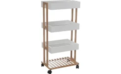 Bamboo carrello 4 piani bianco