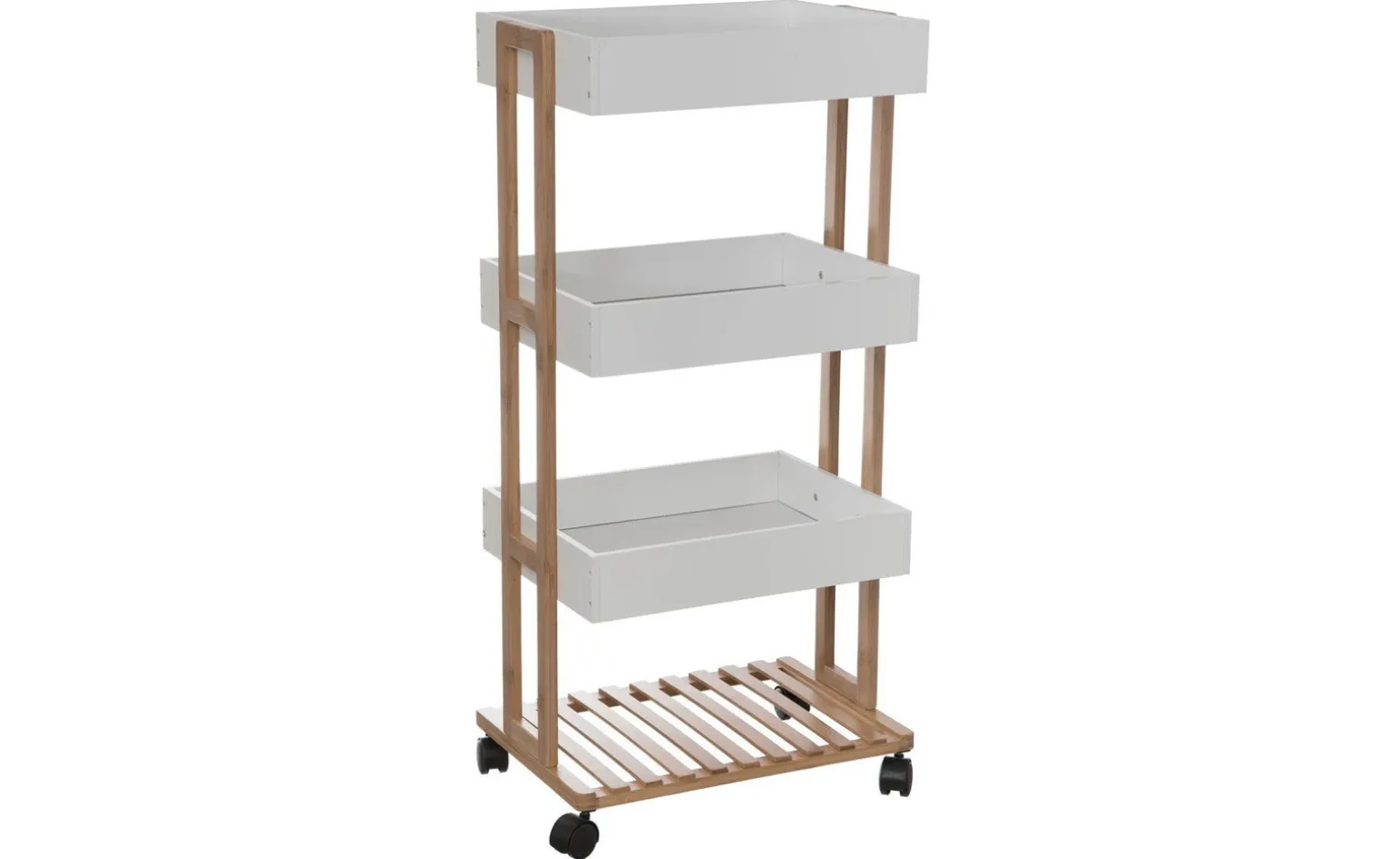 Bamboo carrello 4 piani bianco