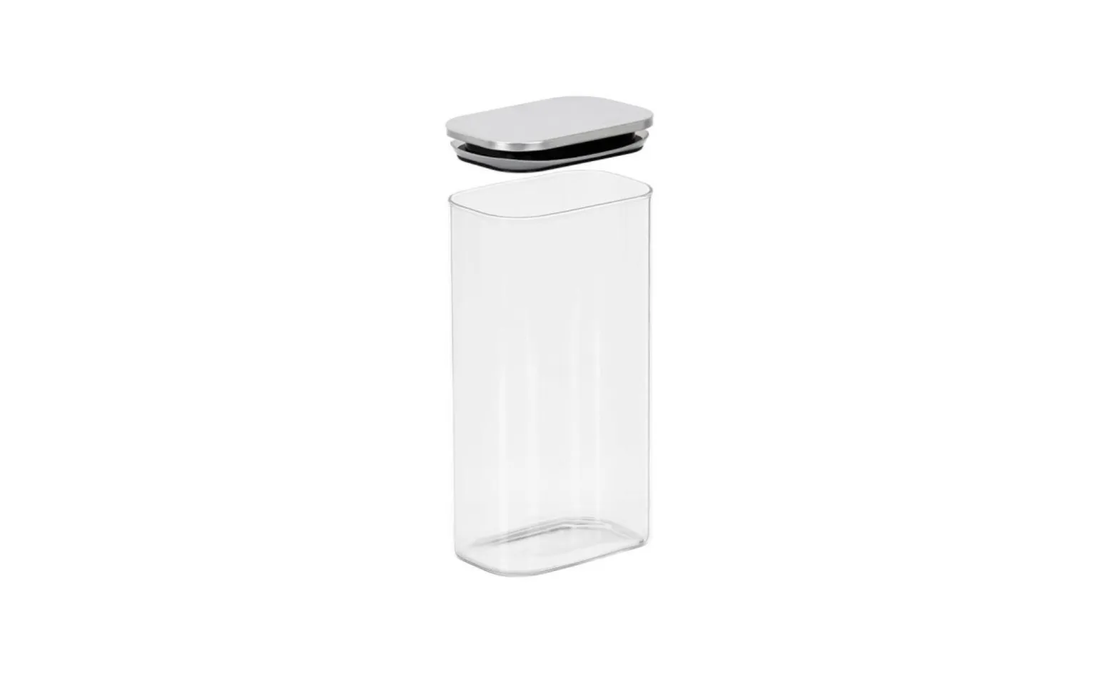 Barattolo cucina in vetro brosilicato con tappo acciaio, 1,8 L