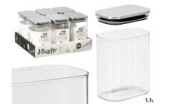 Barattolo cucina in vetro brosilicato con tappo acciaio, 1,1 L
