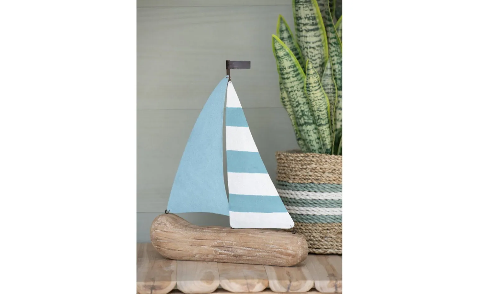 Barca a Vela Decorativa in Legno Grande