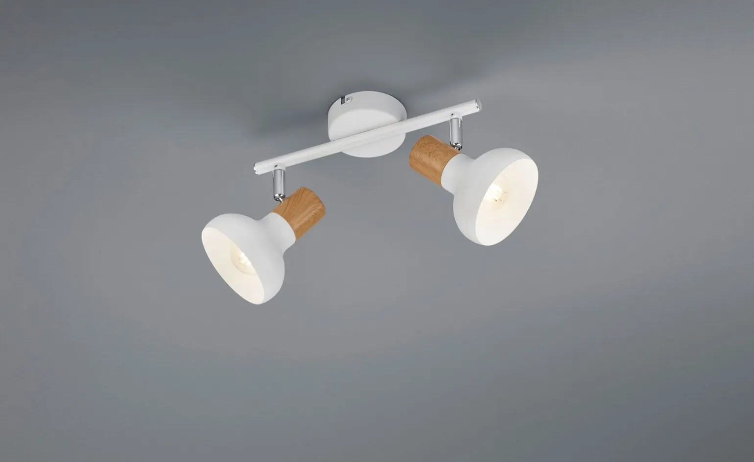 Barra latika 2 spot portalampada E14 bianco lunghezza 30 centimetri