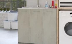Base 3 ante con lavabo sinistro integrato