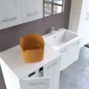 Base 2 ante sospesa con lavabo in ceramica integrato