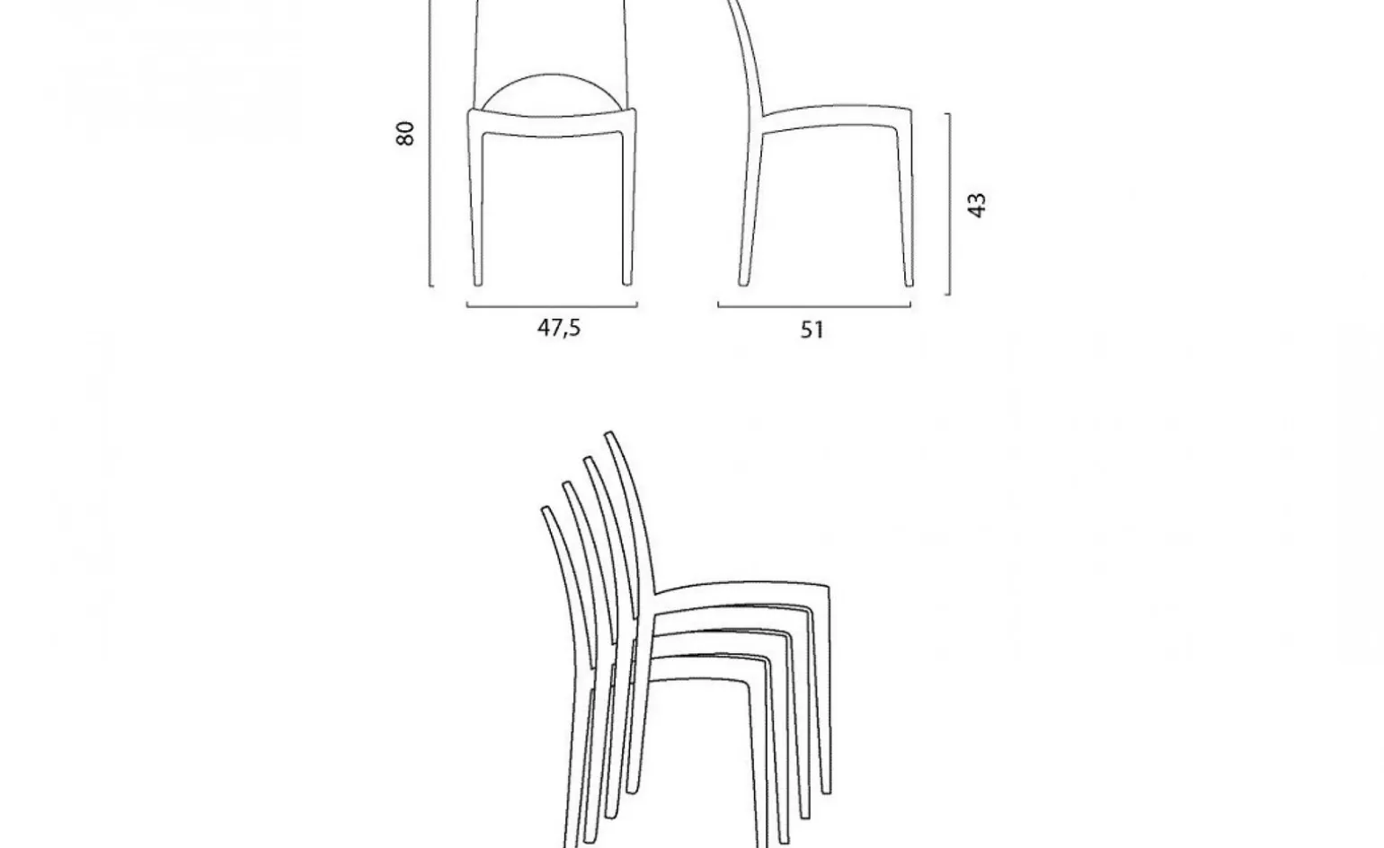 Basic sedia in polipropilene antracite