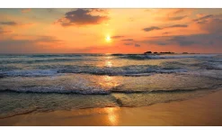 Beach Sunset quadro vetro paesaggio 139x73 cm