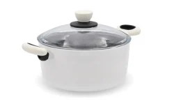 Bee casseruola 2 manici bianca con coperchio - Ø24 cm