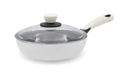 Bee padella alta bianco con copertchio Ø24 cm