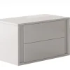 Bella comodino 2 cassetti bianco lucido
