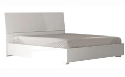 Bella letto matrimoniale contenitore bianco lucido