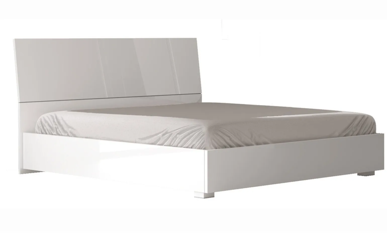 Bella letto matrimoniale contenitore bianco lucido