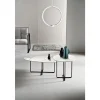 Benny tavolino ellittico bianco in ceramica