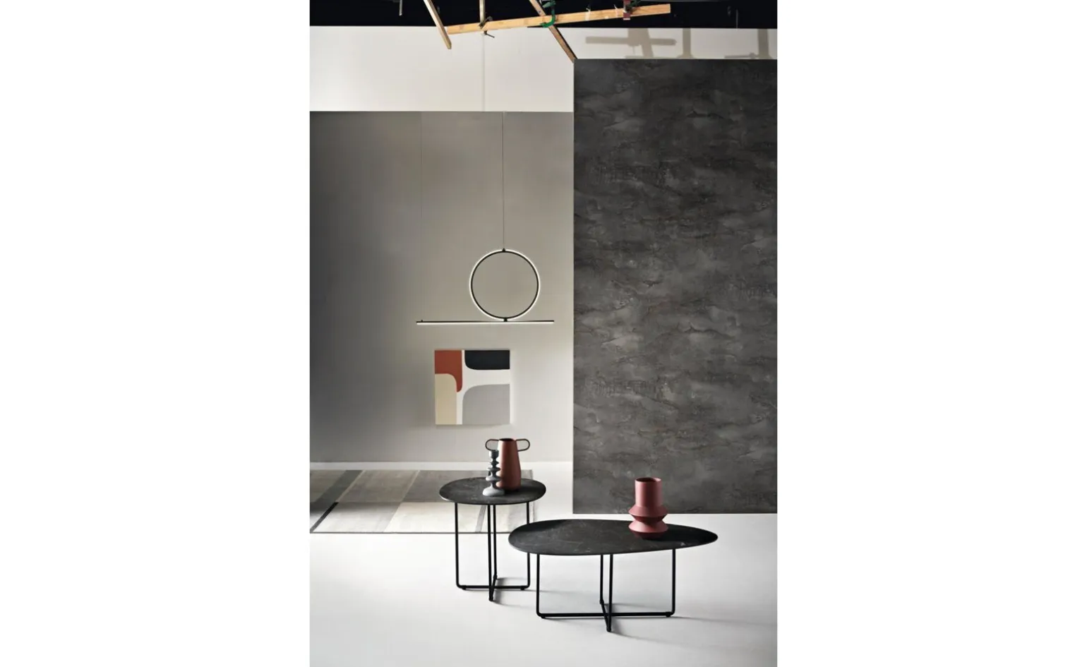Benny tavolino nero rotondo in ceramica