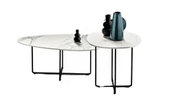Benny tavolino rotondo bianco in ceramica