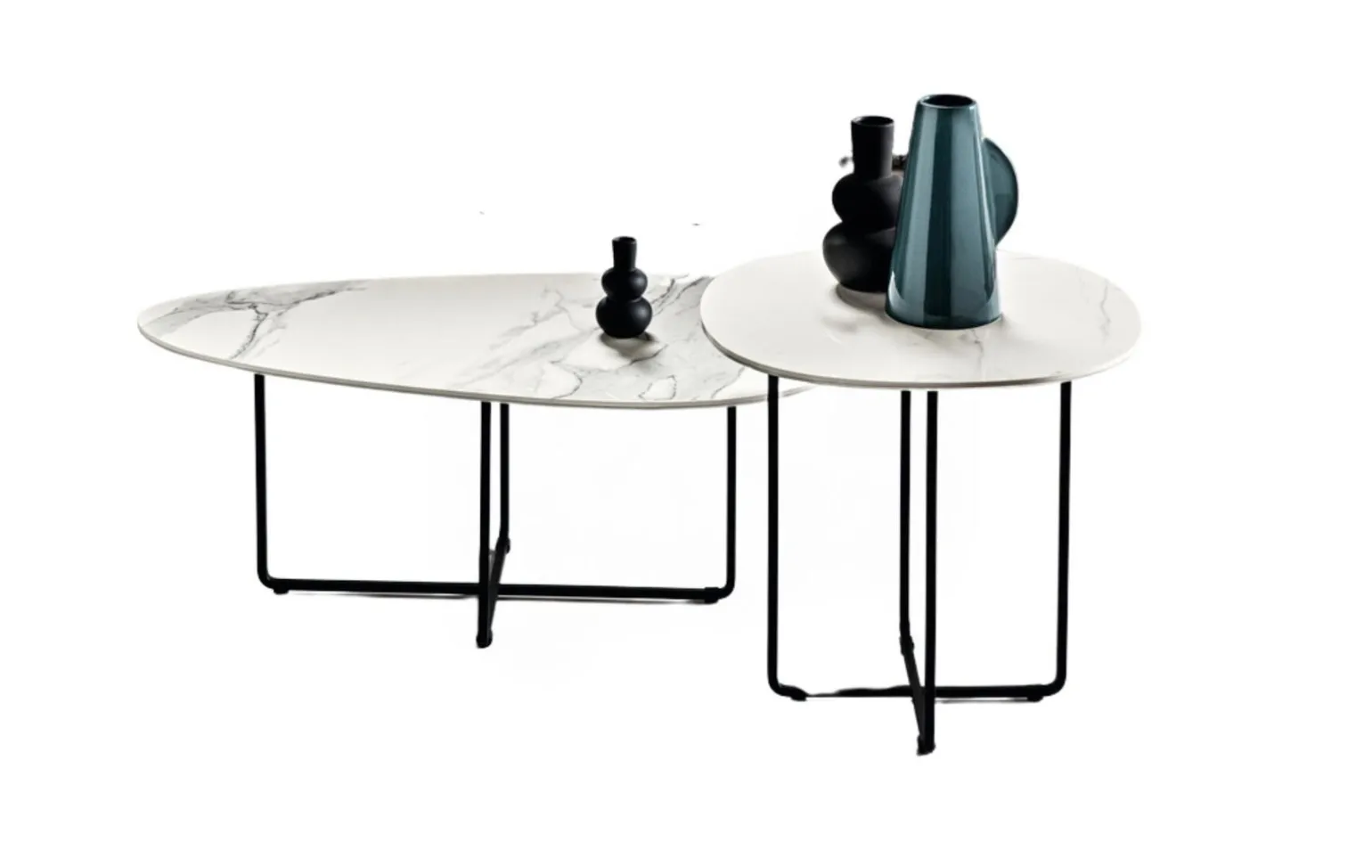 Benny tavolino rotondo bianco in ceramica
