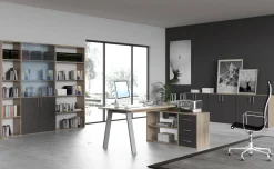 Beta scrivania angolare reversibile rovere scuro l 160 cm