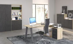 Beta scrivania angolare reversibile rovere scuro l 160 cm