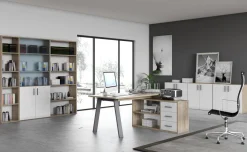 Beta scrivania angolare reversibile rovere chiaro l 160 cm