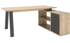 Beta scrivania angolare reversibile rovere scuro 180 cm