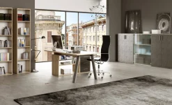 Beta scrivania angolare reversibile rovere scuro 180 cm